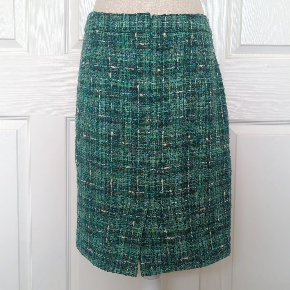 Kate Spade Paint the Town Judy Skirt in Forrest Green Tweed